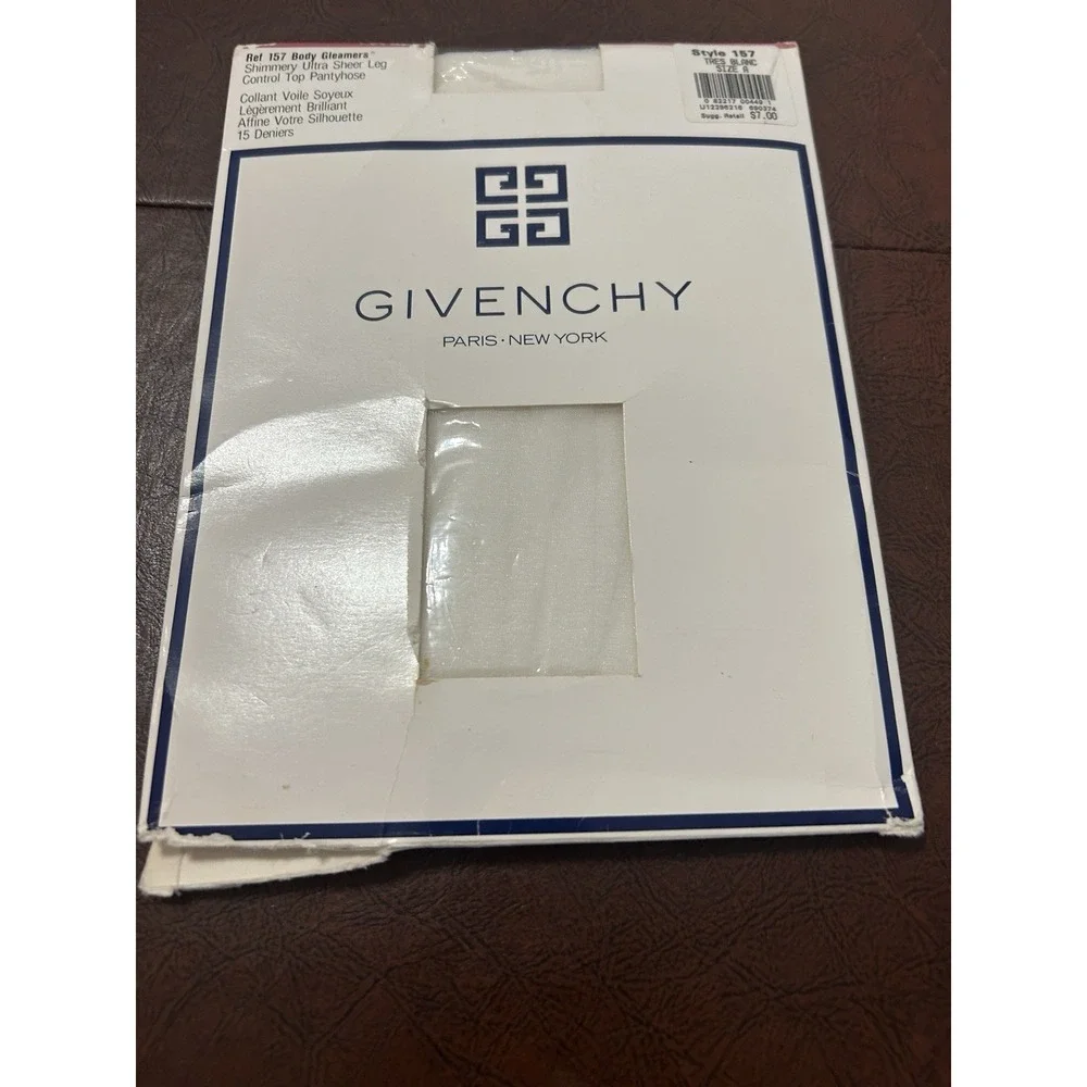 Vintage Givenchy Body Gleamers Pantyhose Style 157 White Size A Denier NOS